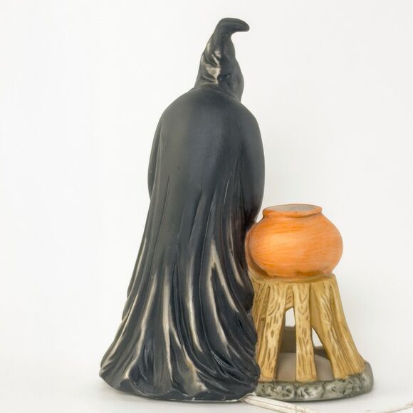 Vintage The Good Company Halloween Witch Ceramic Lighted Cauldron Broom - Picture 2 of 7